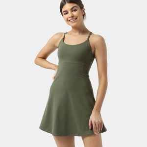 Halara In My Feels Dress in Moss